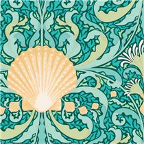 TELA TILDA - COTTON BEACH SCALLOP SHELL TEAL