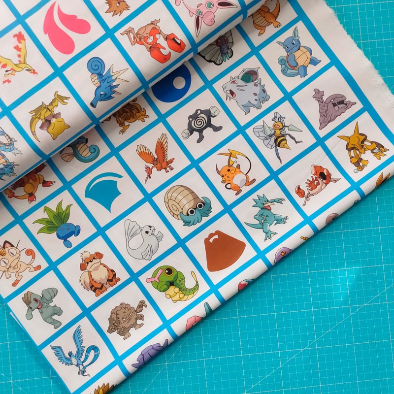 Pokémon verde água - Fat Quarter (45x55cm aproximadamente)…