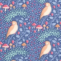 FAT QUARTER TILDA - HIBERNATION SLEEPYBIRD DENIM