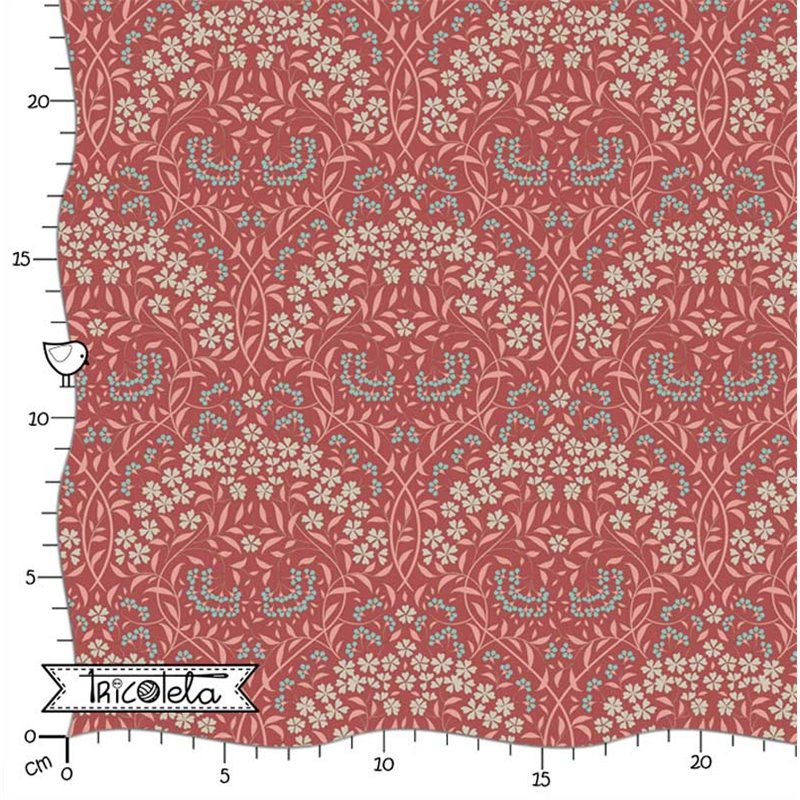 FAT QUARTER TILDA - SANCTUARY LARISSA RHUBARB