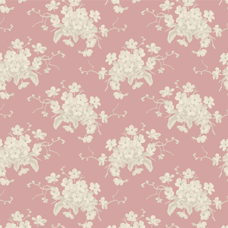 TELA TILDA - SUNDAY BRUNCH WHITE FLOWER PINK 